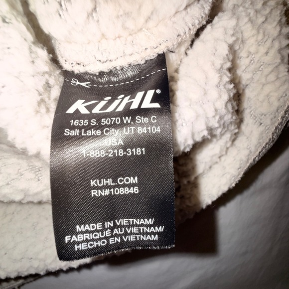 KUHL Sherpa Fleece Jacket Womens Medium Tan Cream Excellent Full Zip Colorblock - Picture 6 of 10